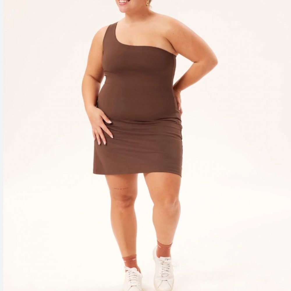 girlfriend collective Earth Bianca One Shoulder dress
